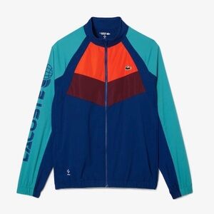 Men’s Lacoste Tennis x Daniil Medvedev Windbreaker 3XL 8 Navy Blue/Orange/Maroon